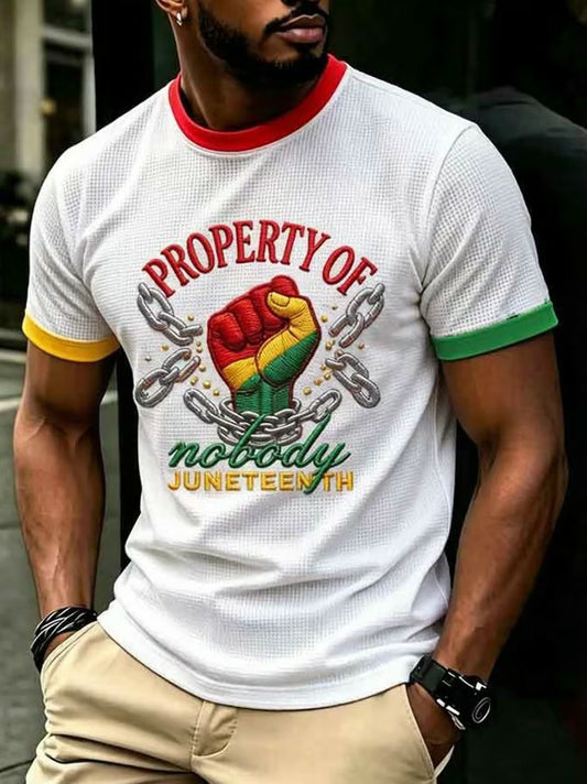 Men's Juneteenth 1865 Waffle Printed T-shirt