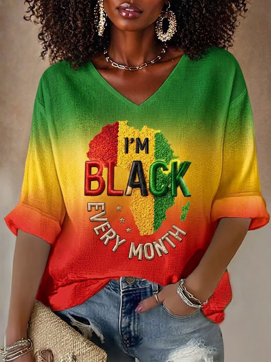 Women's I'm Black Every Month Waffle T-shirt