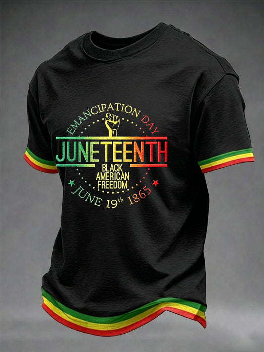 Men's Juneteenth Printed Short-sleeved T-shirt