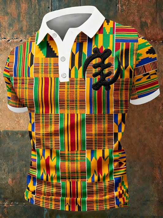Men's Gye Nyame Kente Cloth Patterns Shirt