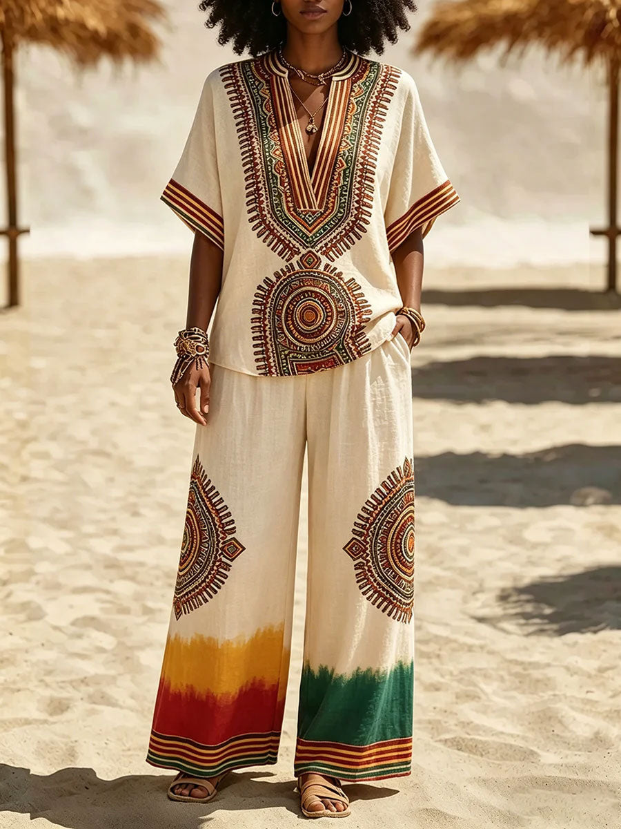 Women's Black Pride Juneteeth Art Printed Linen Sets