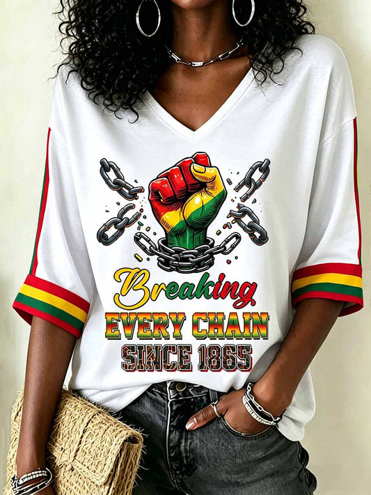 Women's Juneteenth Freedom Day   Casual Print T-Shirt