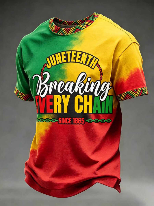 Men's Juneteenth Freedom Day Casual Print T-Shirt