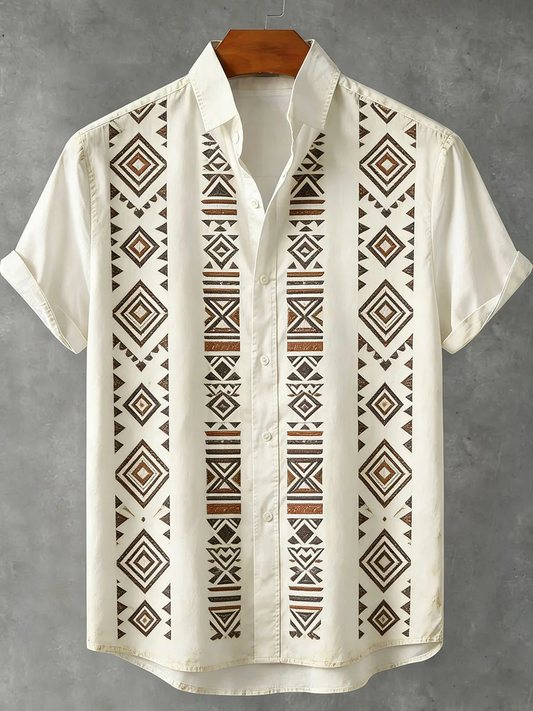Men's Geometric Pattern Printed Shirt
