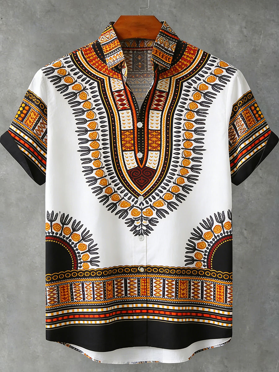 Men's Geometric Pattern Printed Shirt
