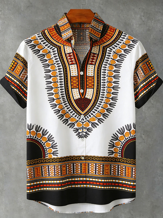 Men's Geometric Pattern Printed Shirt