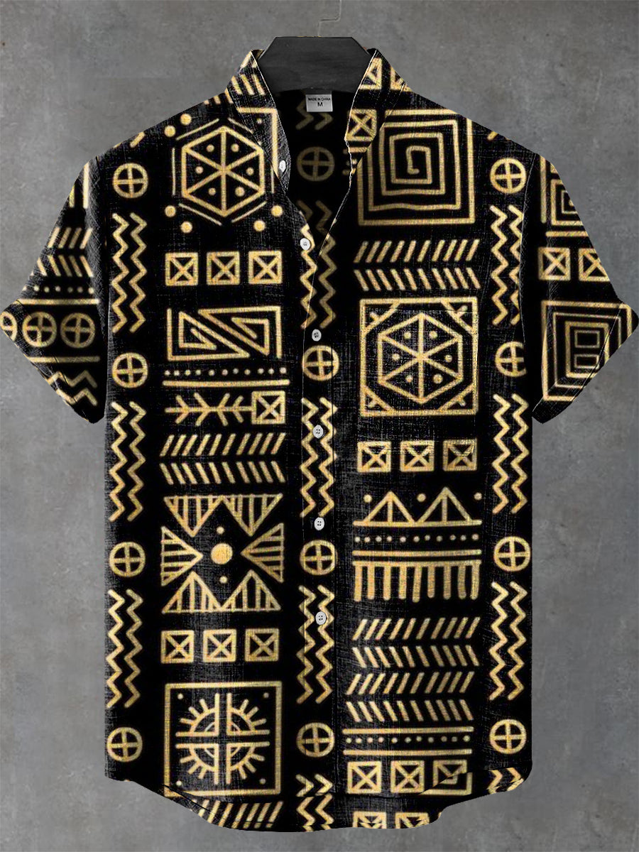 Men's Geometric Pattern Printed Shirt