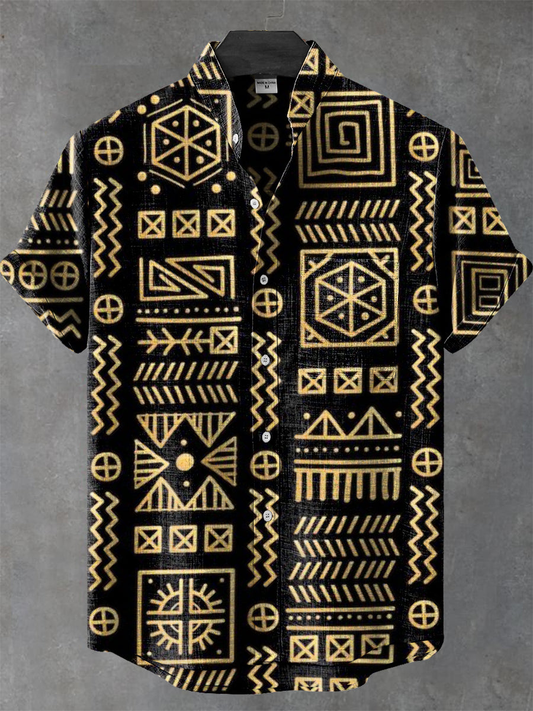 Men's Geometric Pattern Printed Shirt