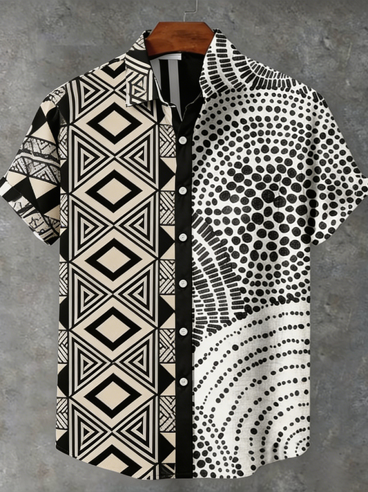 Men's Geometric Pattern Printed Shirt