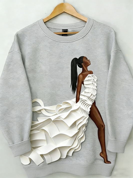 Women's African American Inspirational Crewneck Regular Sweatshirt