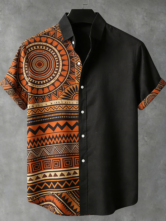 Men's Geometric Pattern Printed Shirt