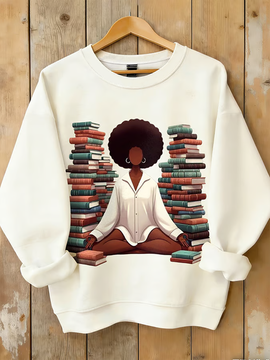 Women's African American Inspirational Crewneck Regular Sweatshirt