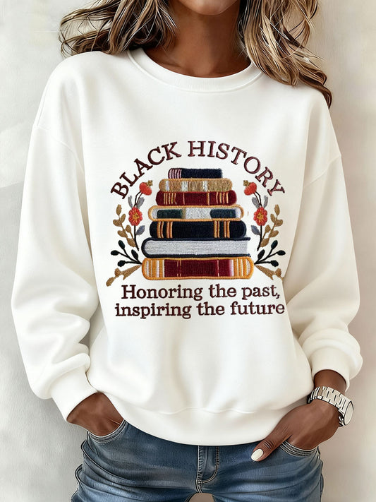 Women's Black History Honoring The Past Printed Sweatshirt