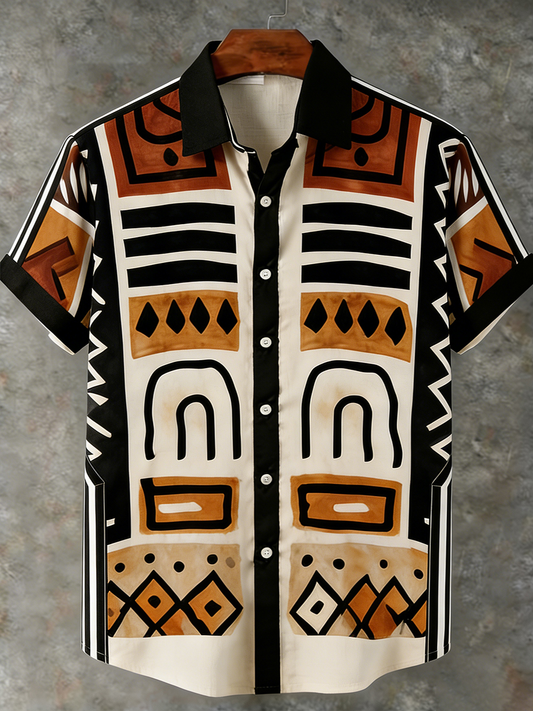 Men's Geometric Pattern Printed Shirt