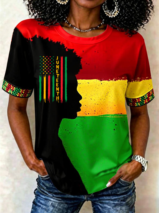 Women's Juneteenth Print Casual Tee