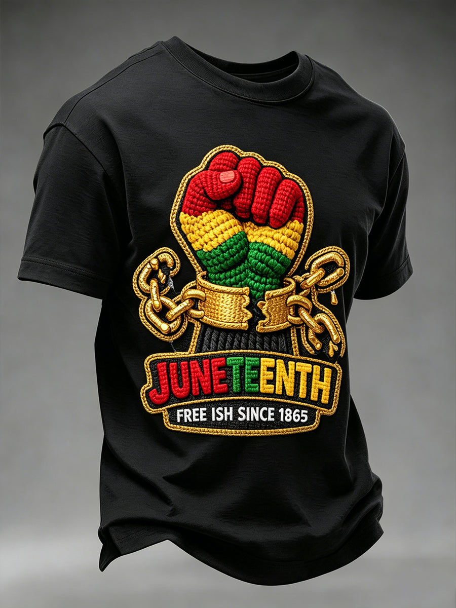 Men's Juneteenth Day Print Casual T-Shirt