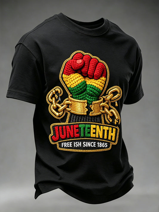 Men's Juneteenth Day Print Casual T-Shirt