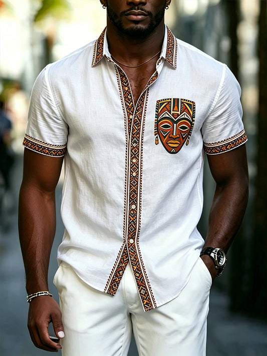 Men's Juneteenth Day Print Casual Shirt