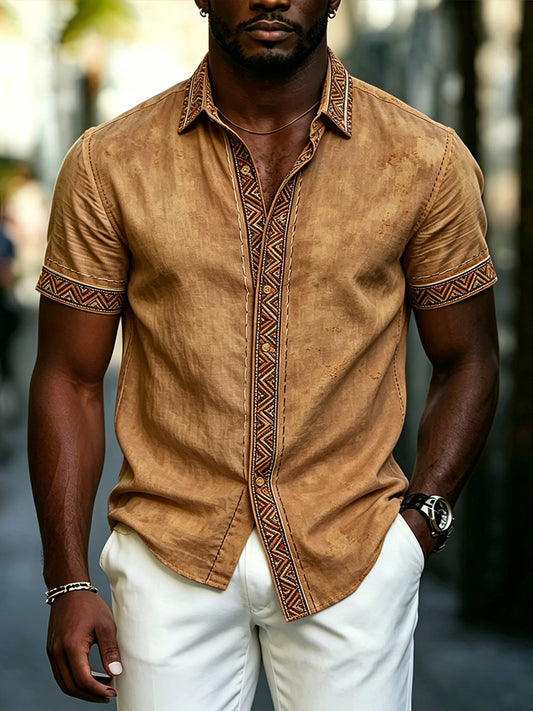 Men's Juneteenth Day Print Casual Shirt