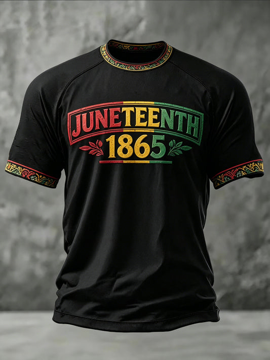 Men's Juneteenth Design Printed Casual short sleeves t-shirt