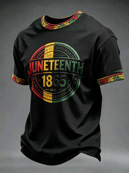 Men's Juneteenth Design Printed T-shirt