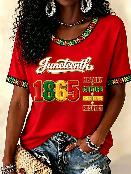 Women's Juneteenth Print Casual Tee