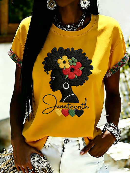 Women's Juneteenth Print short-sleeved T-shirt