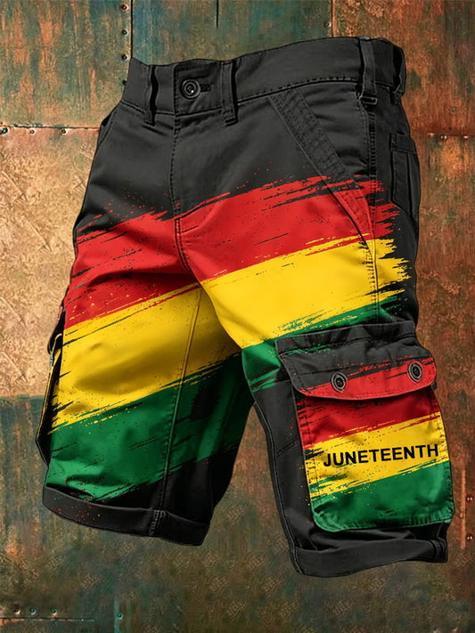 Men's Juneteenth Print Casual Shorts