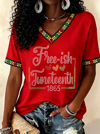 Women's Juneteenth Print short-sleeved T-shirt