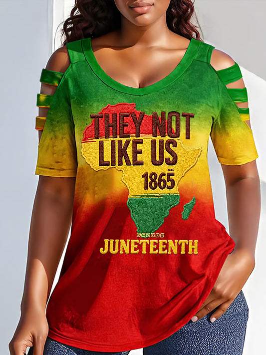 Women's Juneteenth They Not Like Us Print Casual Top