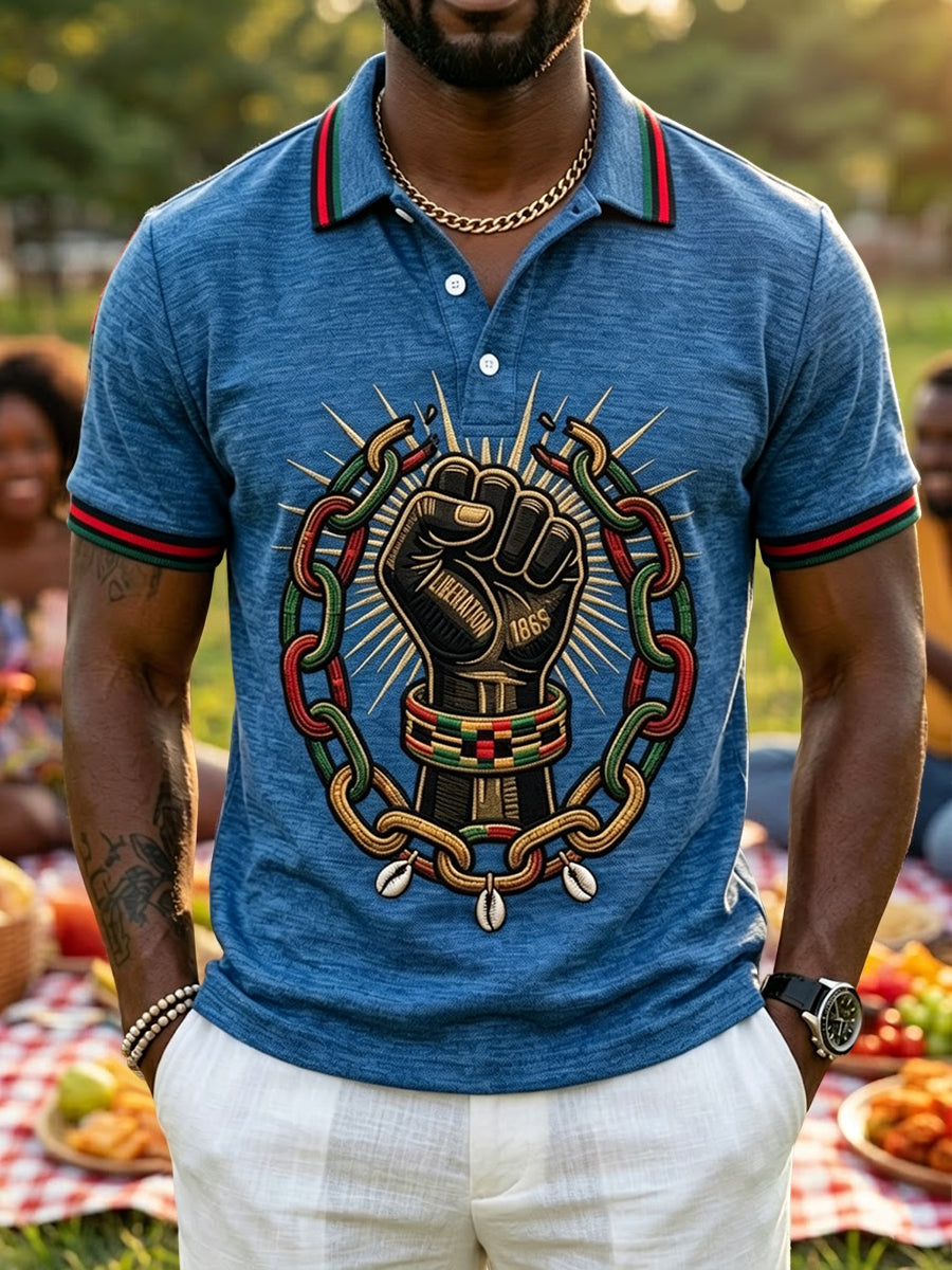 Men's Black Pride Month Activewear Polo Shirt