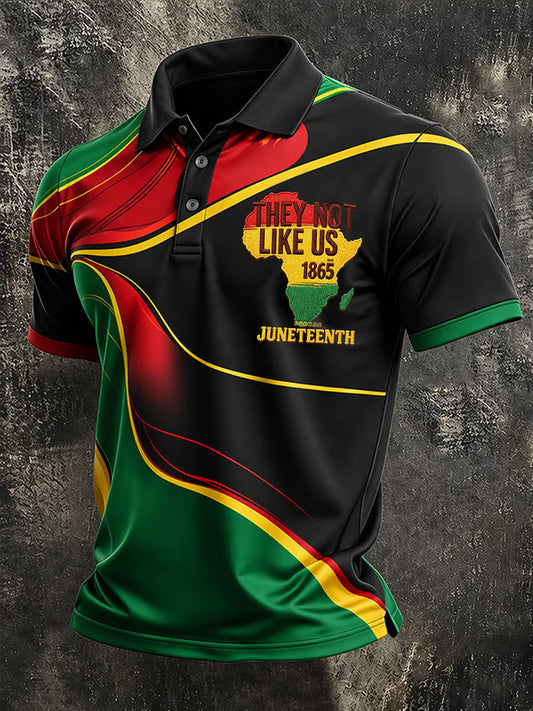 Men's  Juneteenth They Not Like Us Print Casual Polo