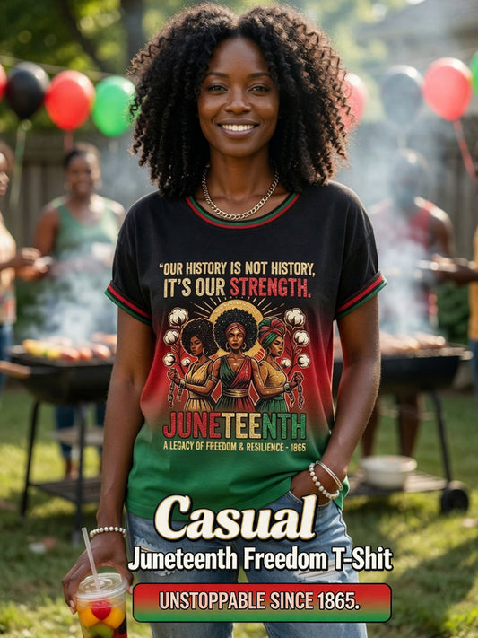 Women's Retro June Festival Gradient Casual T-Shirt