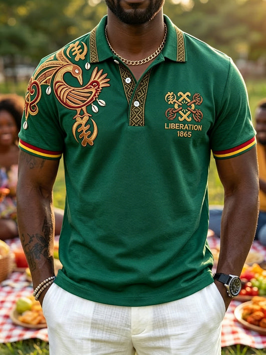 Men's Juneteenth Freedom 1865 Casual Polo