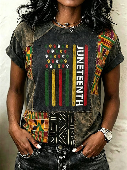 Women's Juneteenth Print Casual Tee