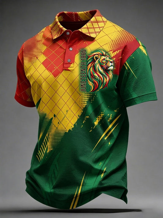 Men's Juneteenth Print Polo