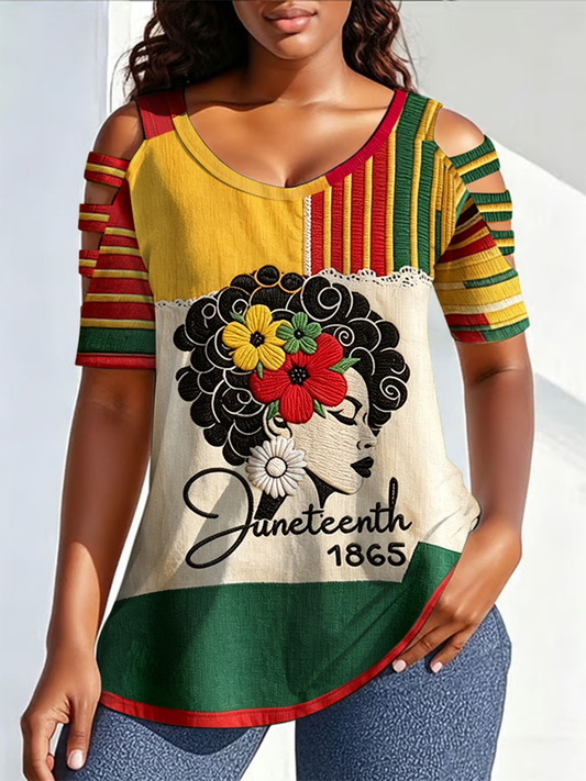 Women's Juneteenth 1865 V-neck T-shirt