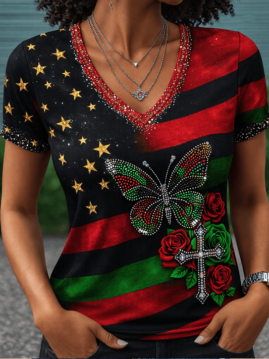 Women's Juneteenth Print Short-sleeved T-shirt