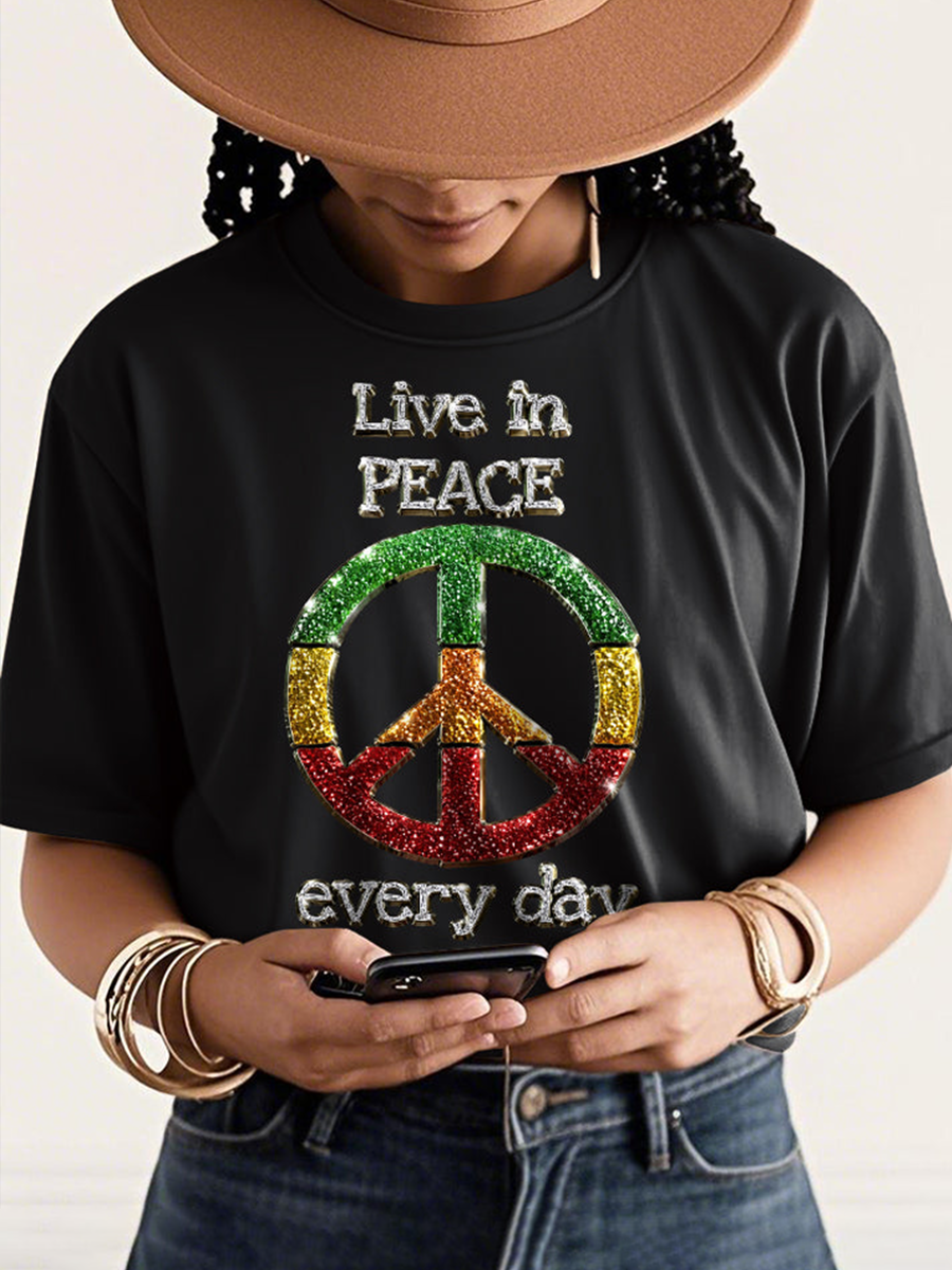 Women's Live In Peace Every Day Short Sleeve T-Shirt