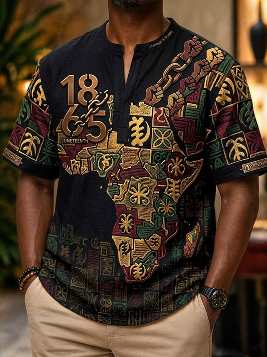 Men's Vintage Juneteenth 1865 Casual V-Neck T-Shirt