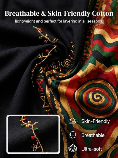 Women's Retro Juneteenth Geometric Print Casual V-Neck Top