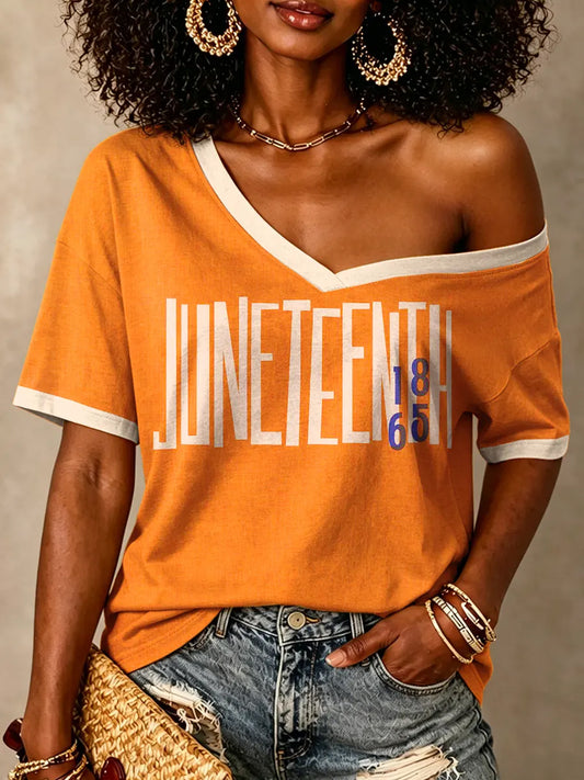 Women's Juneteenth Print Short Sleeve T-shirt