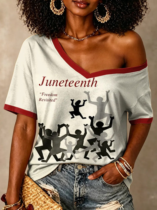 Women's Juneteenth Print Short Sleeve T-shirt