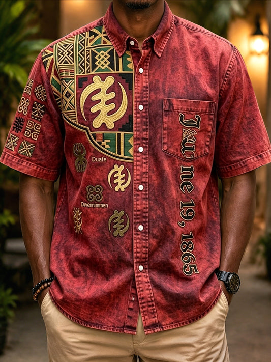 Men's Vintage Juneteenth Ethnic-Style Casual Shirt
