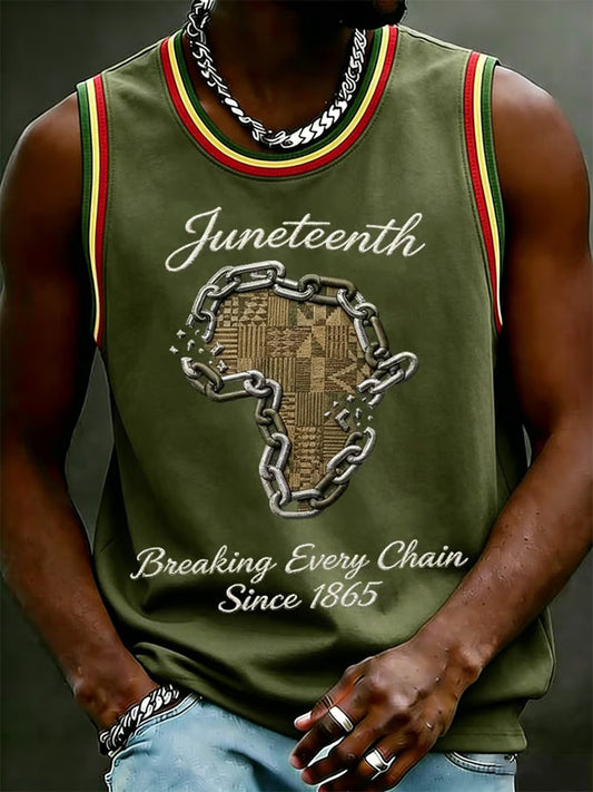 Men's Juneteenth Breaking Every Chain Since 1865 Print Tank Top