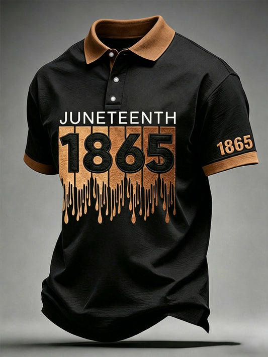 Men's Juneteenth Print Casual Polo