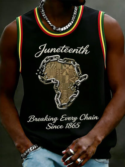 Men's Juneteenth Breaking Every Chain Since 1865 Print Tank Top