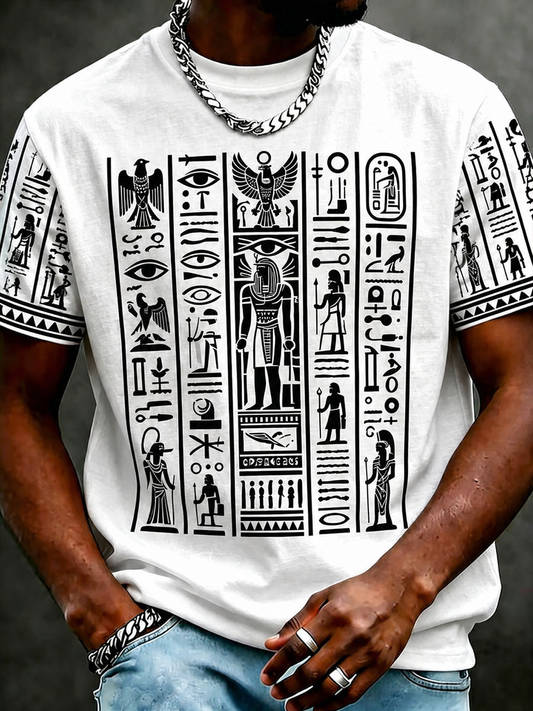 Men's Egyptian Civilization Print Short Sleeves T-shirt