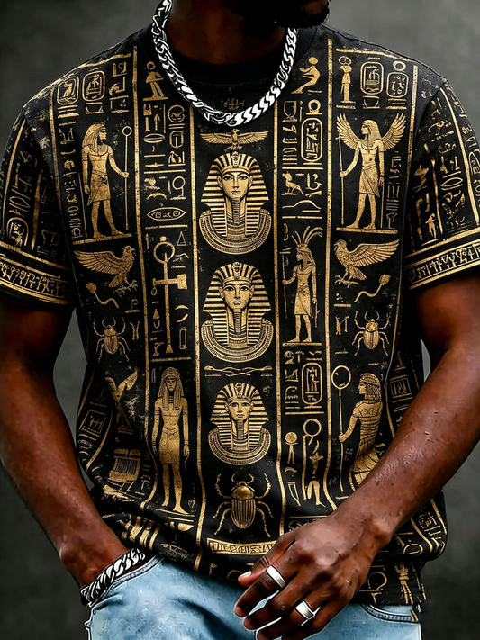 Men's Egyptian Civilization Print Short Sleeves T-shirt