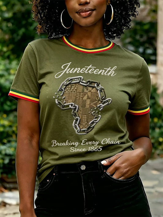 Women's Juneteenth Breaking Every Chain Since 1865 Print Tee